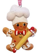 Load image into Gallery viewer, Gingerbread Boy and Girl Chef Ornaments Assortment