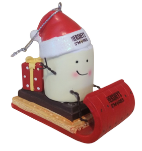 Hershey Smore Ornament on Sled with Christmas Gift 3"x3"