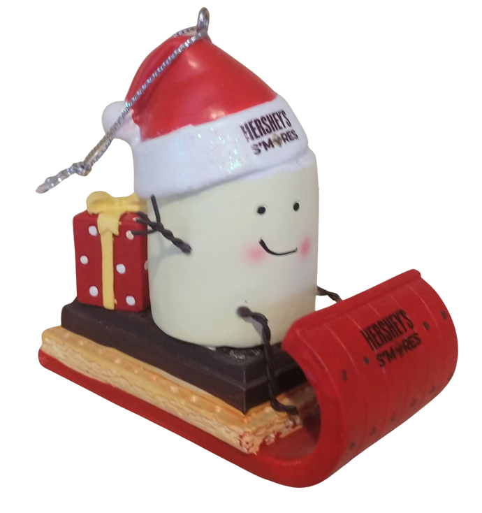 Hershey Smore Ornament on Sled with Christmas Gift 3
