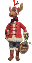 Load image into Gallery viewer, Lodge Moose Ornament Assortment of Two