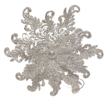 Load image into Gallery viewer, Silver Glitter Snowflake Ornaments Assortment