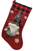 Load image into Gallery viewer, 3D Red, Grey or Green Gnome Christmas Stocking