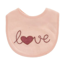 Load image into Gallery viewer, Three Piece Baby Girl Clothing Set with Bib - Love-