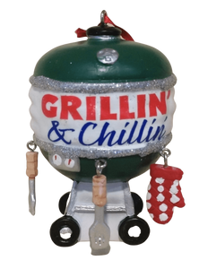 "Grillin" & " Chillin" Ornament  3" resin