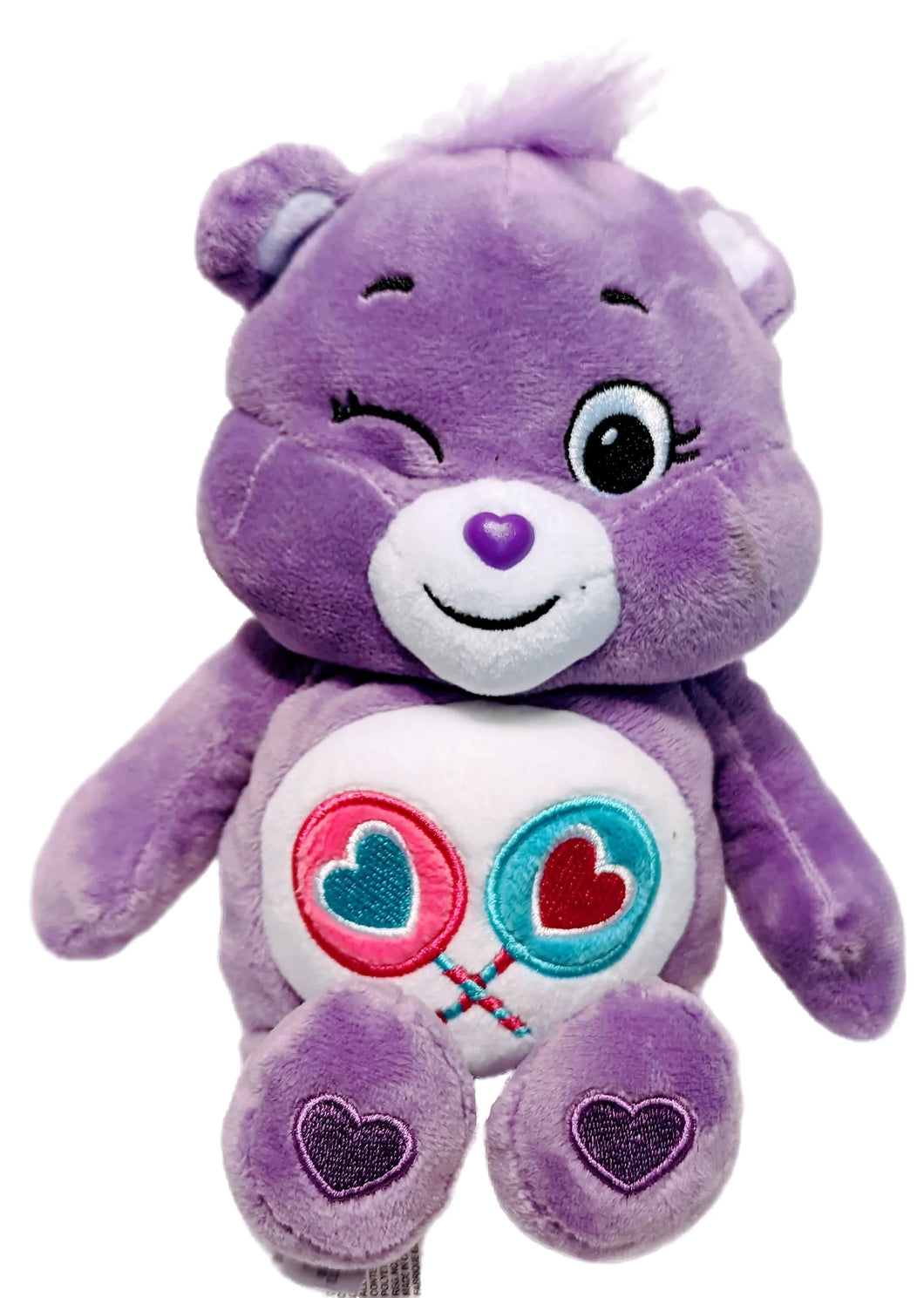 Plush Purple Care Bears Beanie Plush with Lollipops