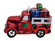 Load image into Gallery viewer, Glass Shiny Red Truck Ornament with Presents/Greenery &amp; Red Berries Assorted
