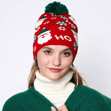 Load image into Gallery viewer, Ladies Plush Red Santa Christmas Beanie Hat - One Size
