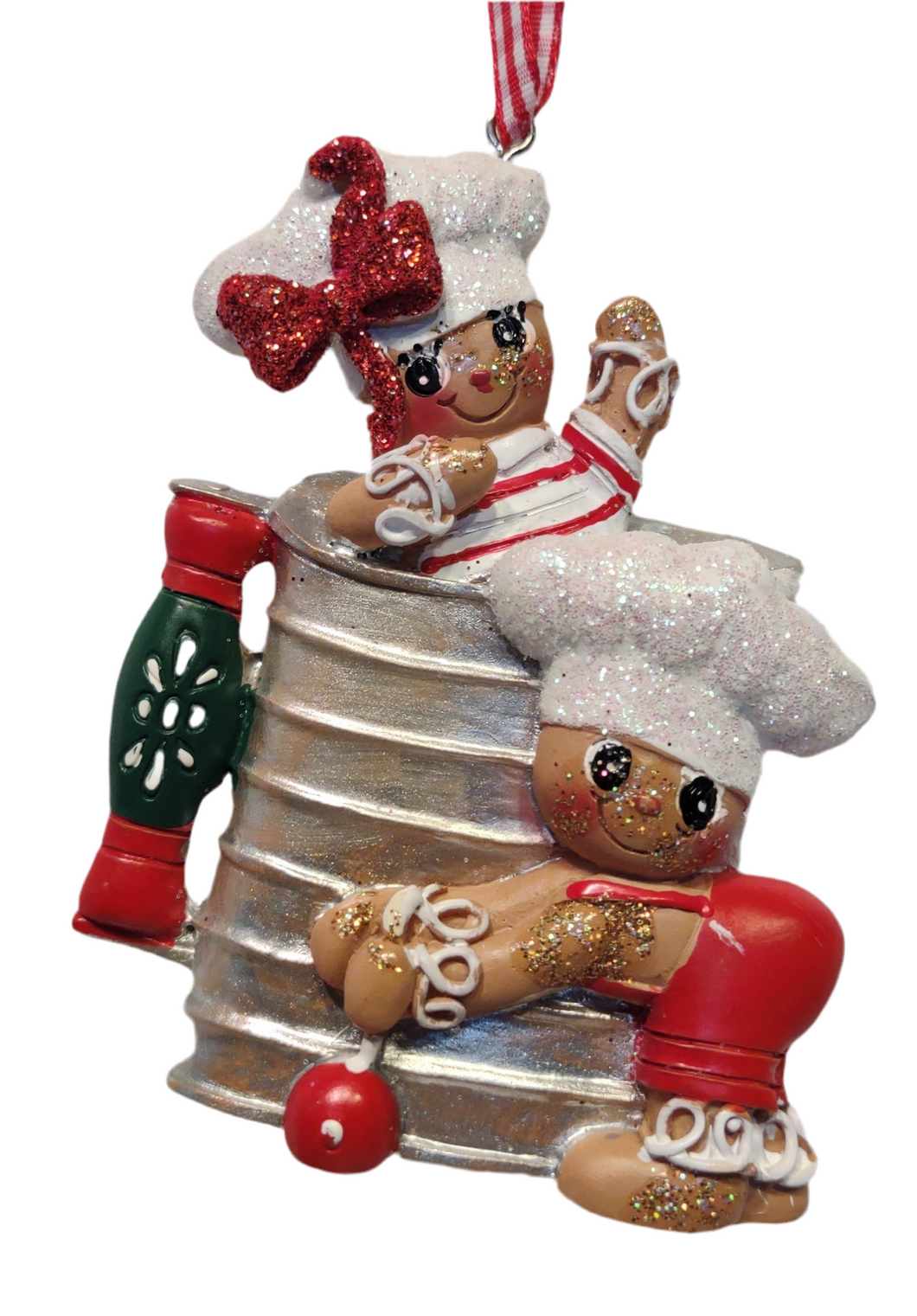 Gingerbread Chef Ornament with Silver Sifter