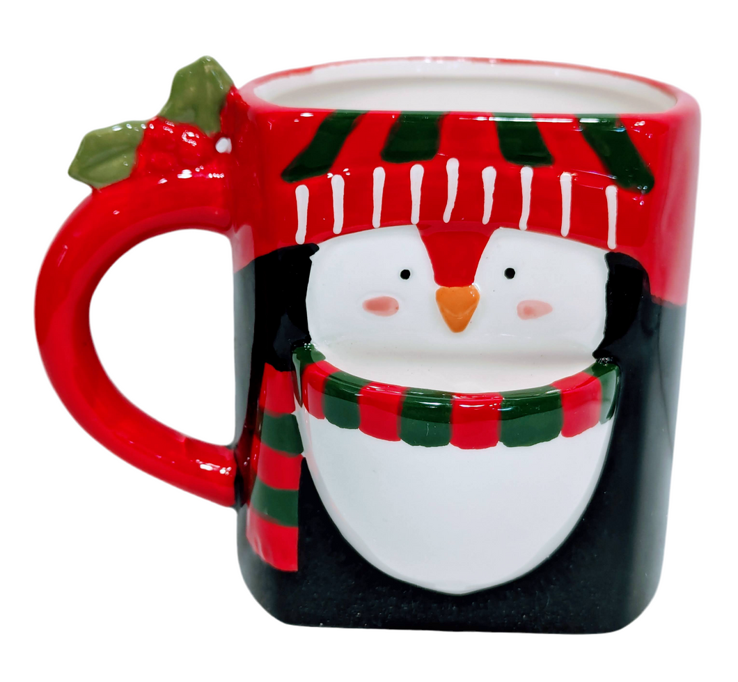 Penguin Holiday Mug with Cookie Holder