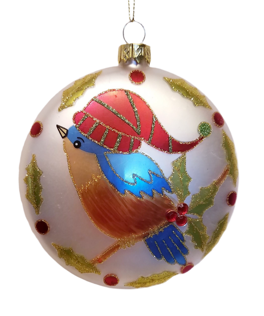 Glass Red Bird Ornament