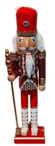 Wooden Red Traditional Glam Nutcracker