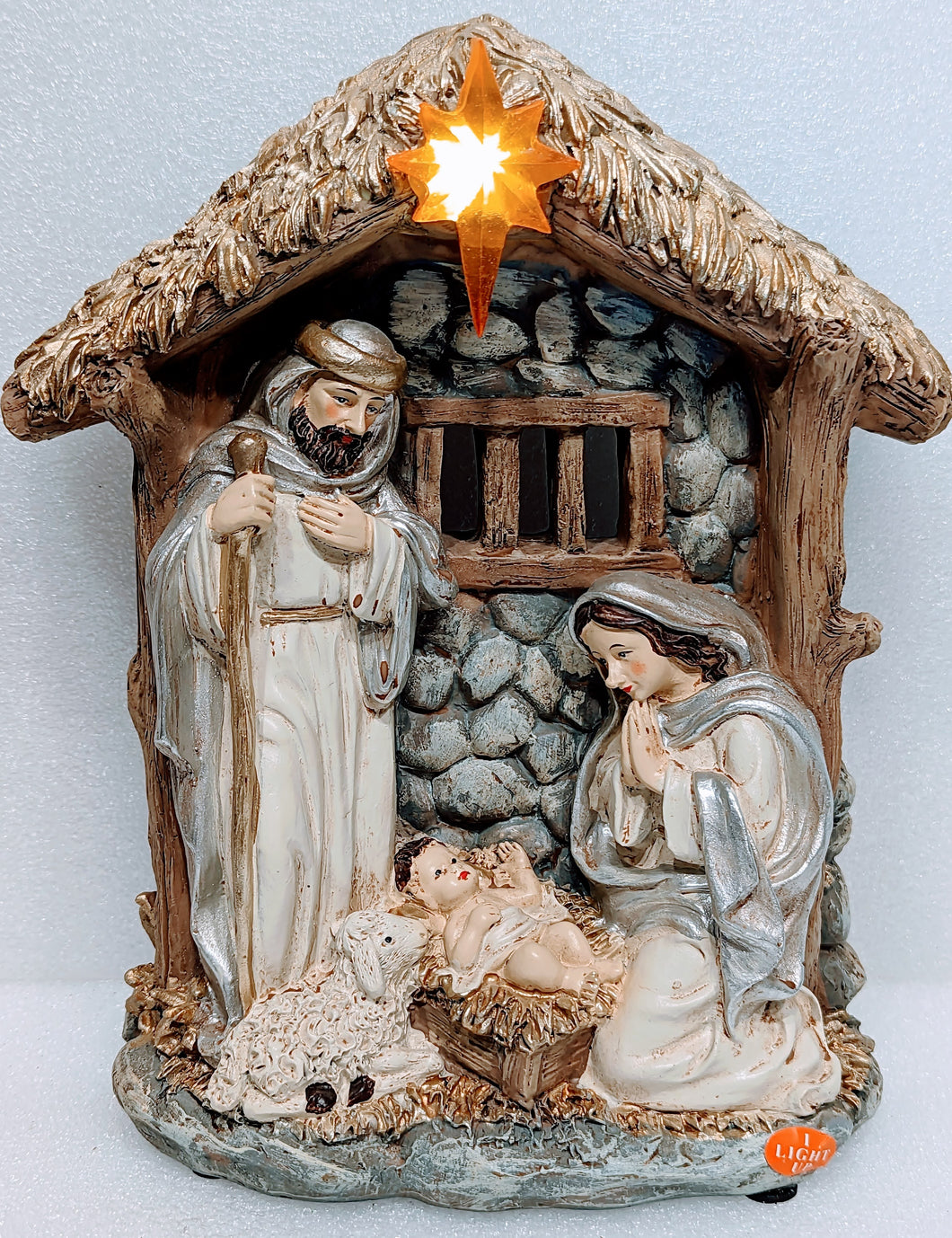 Light Up Metallic Nativity Scene