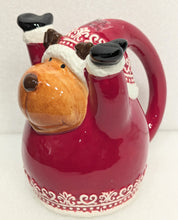 Load image into Gallery viewer, Ceramic Upside Down Red Reindeer Mug
