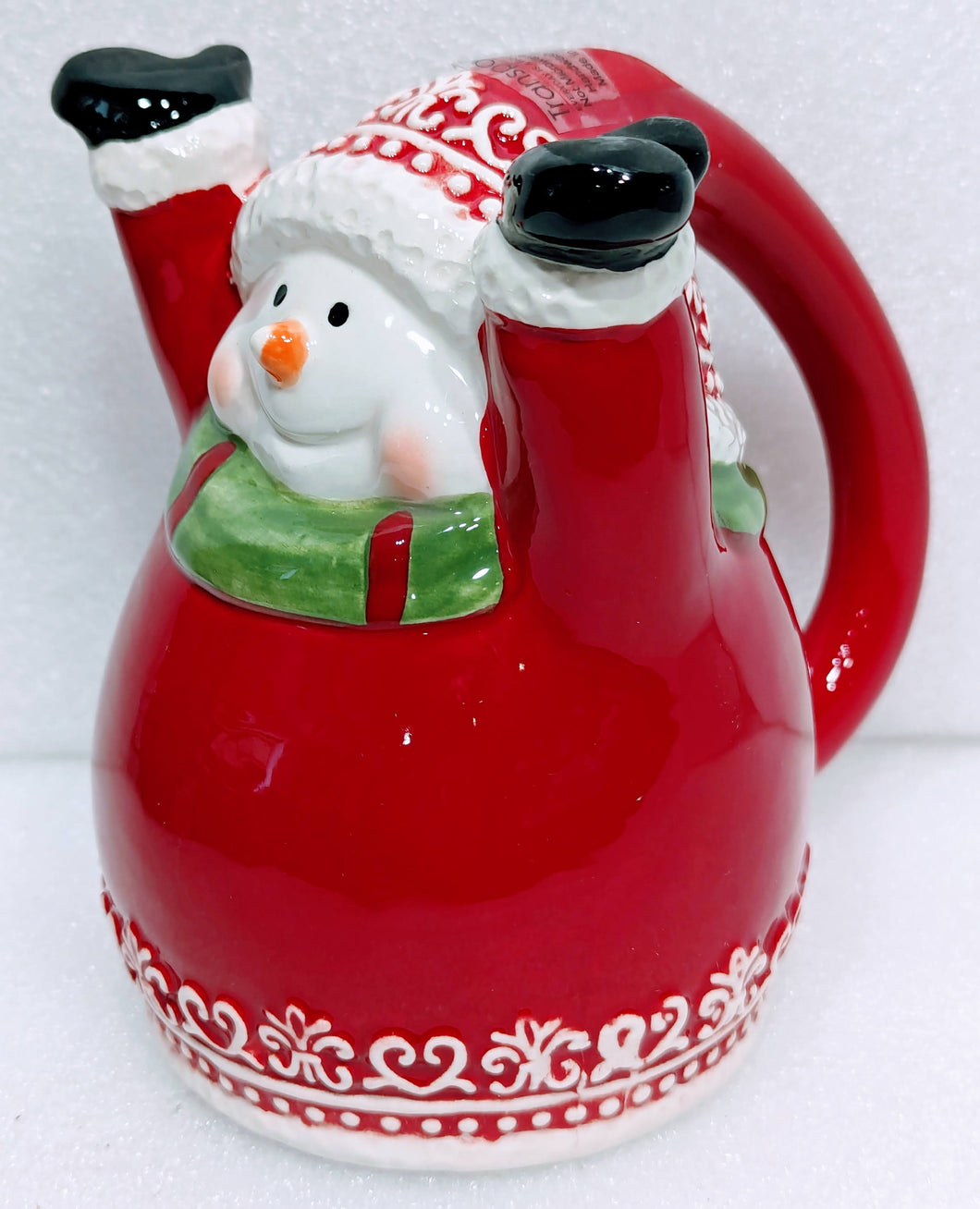 Ceramic Upside Down Red Snowman  Mug