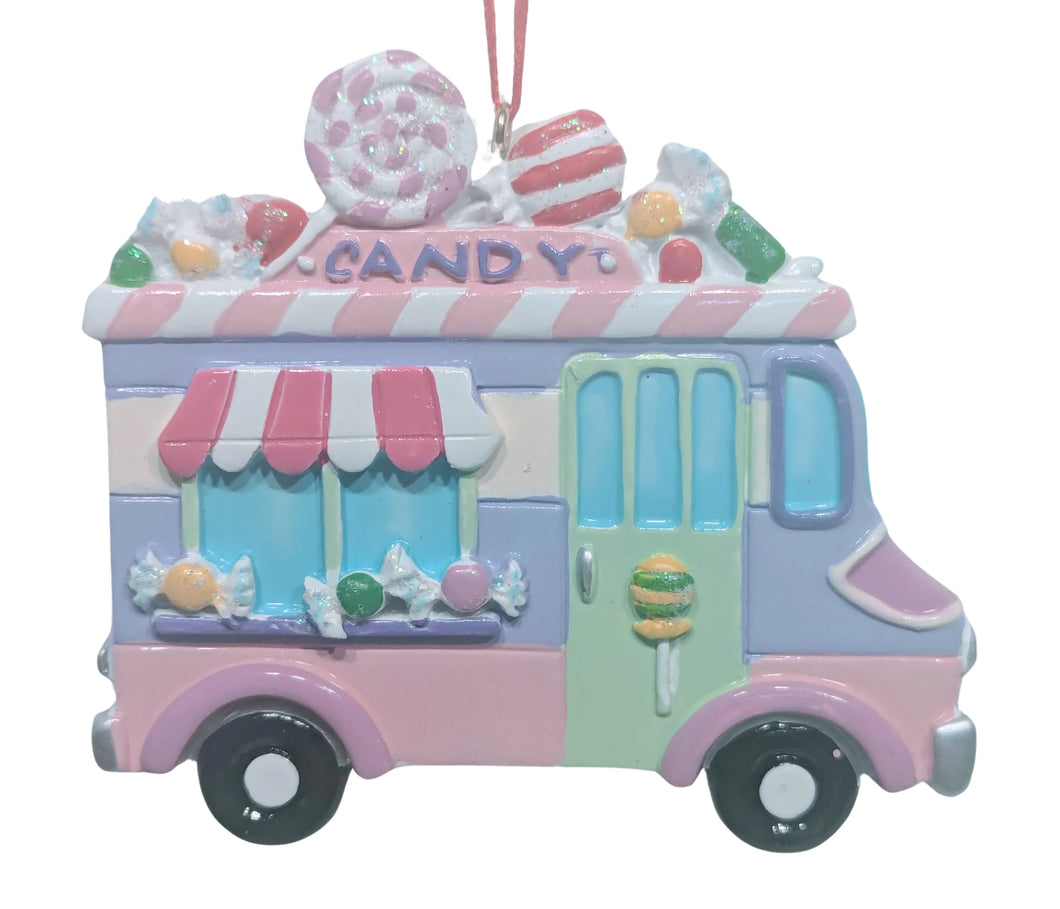 Rainbow Colored Candy Truck Ornament