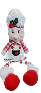 Plush Mrs Clause Chef Shelf Sitter with Chef Hat & Apron