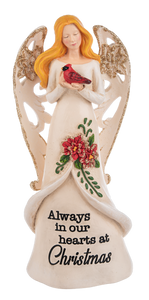 Christmas Cardinal Angel Figurine- Always In Our Hearts At Christmas