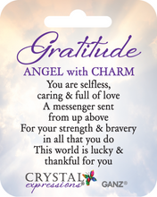 Load image into Gallery viewer, Acrylic Crystal Gratitude Angel with Gold Heart &amp; Gold Heart Charm
