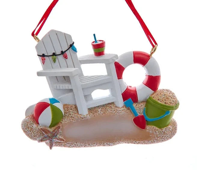 Beach Chair Ornament with Christmas Lights