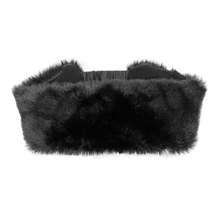 Ladies Faux Fur Black Headband