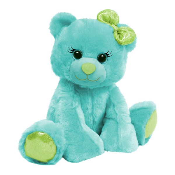 Plush Blue Bailey The Bea with a Green Bow