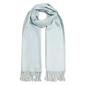 Ladies Blue Pashmina Shawl Scarf Wrap with Fringes