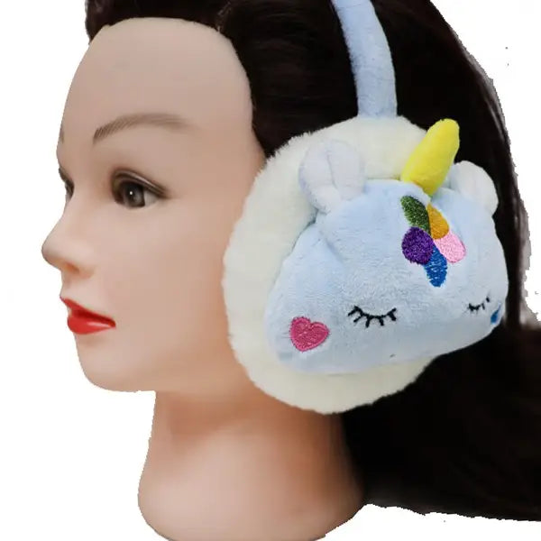 Kids Blue Sleepy Eye Unicorn Ear Muffs