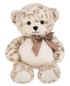 Plush Brown/White Super Soft Bear with Brown Bow
