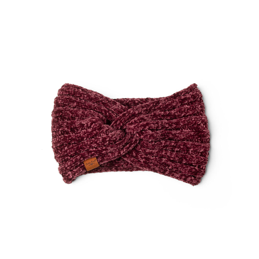 Ladies Burgundy Knit Beyond Soft Head Warmer