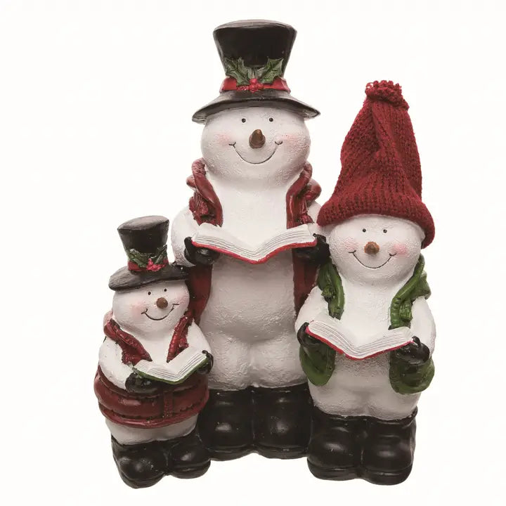 Christmas Caroling Snowmen Family Figurine