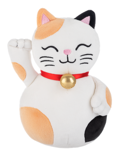 Plush White/Black/Cream Good Luck Cat
