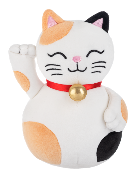 Plush White/Black/Cream Good Luck Cat