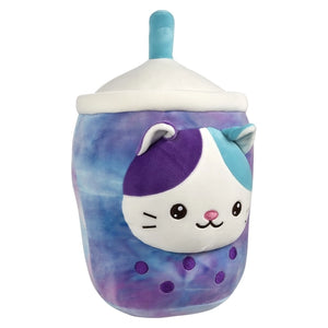 Plush Bubble Tea Pink/Blue /Purple Kitten