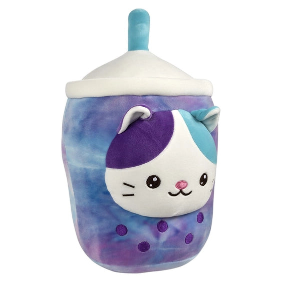 Plush Bubble Tea Pink/Blue /Purple Kitten