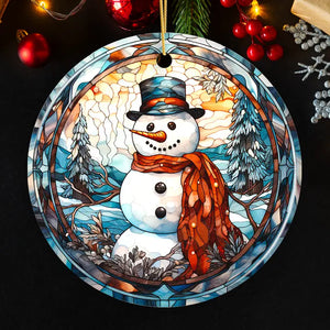 Ceramic Elegant Snowman Ornament