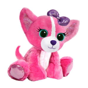 Plush Pink Chelsea Chihuahua with Purple Bow