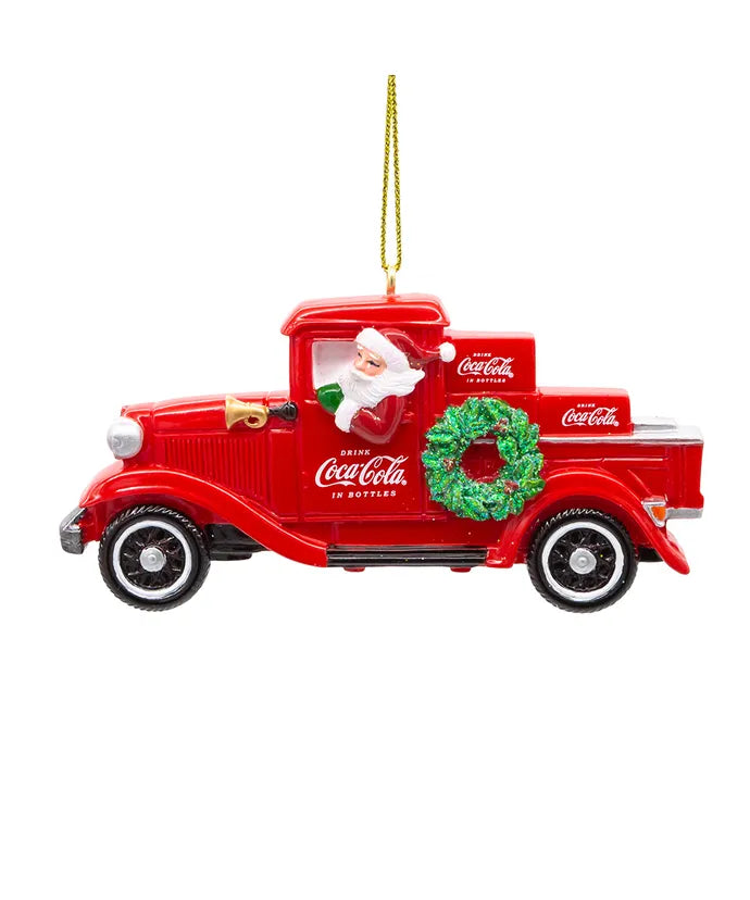 Coca-Cola Santa Pick Up Truck Ornament