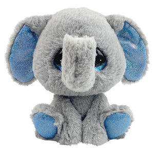 Plush Grey Elephant with Sparkling Eyes
