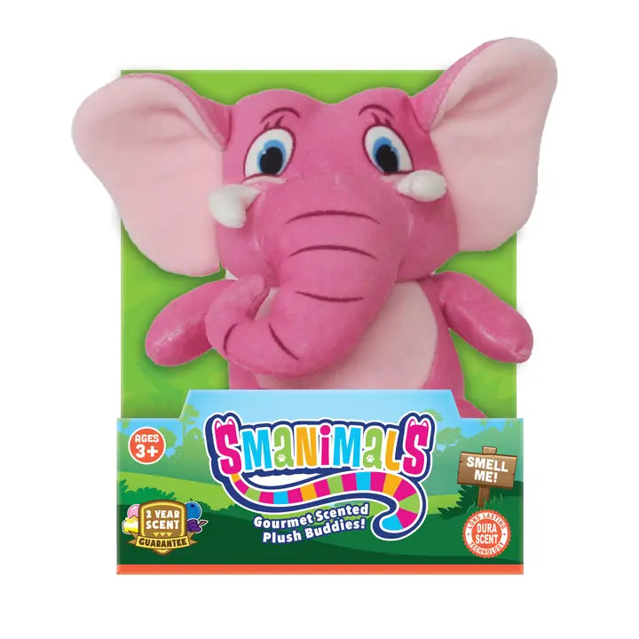 Plush Pink Elephant Smanimals - Bubble gum Scented