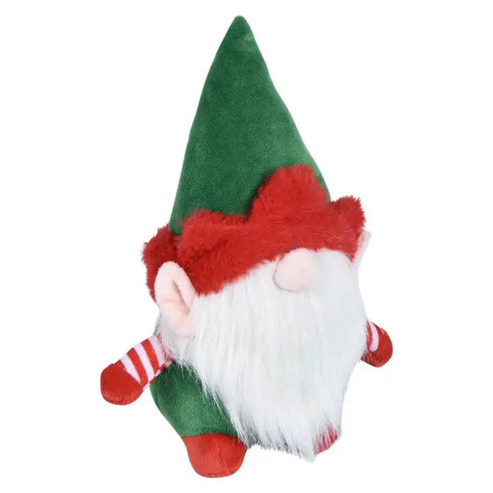 Plush Elf Gnome Wearing Red/green Elf Suit
