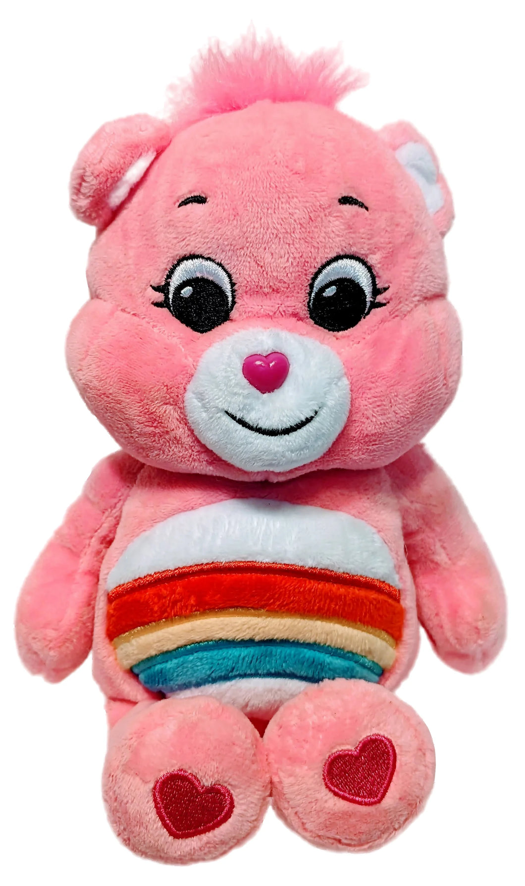 Plush Pink Care Bears Beanie Plush with Rainbow