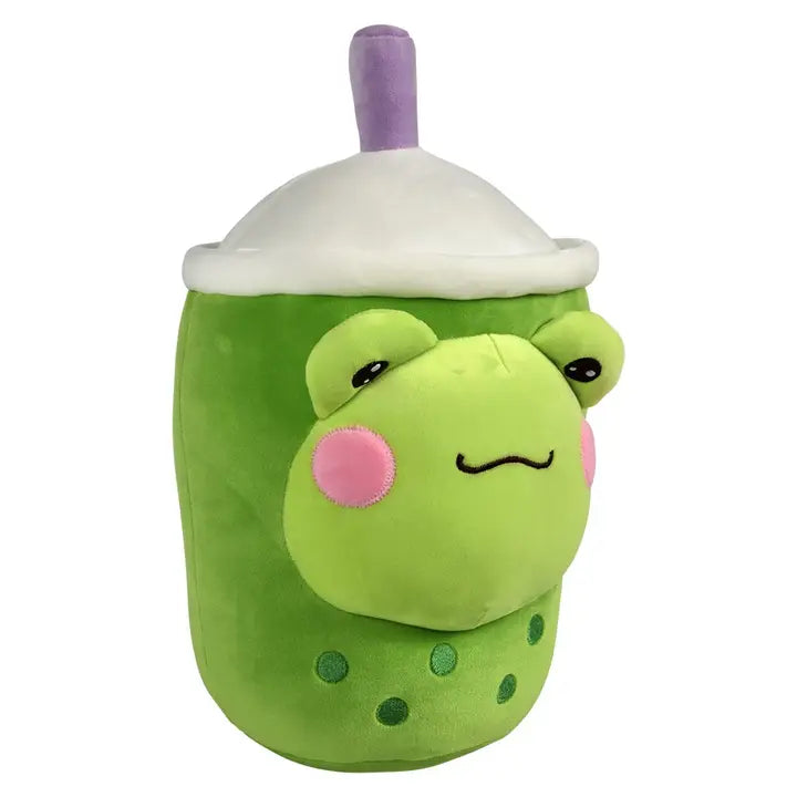 Plush Bubble Tea Green Frog