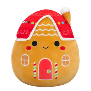 Plush Brown/Red Gingerbread House