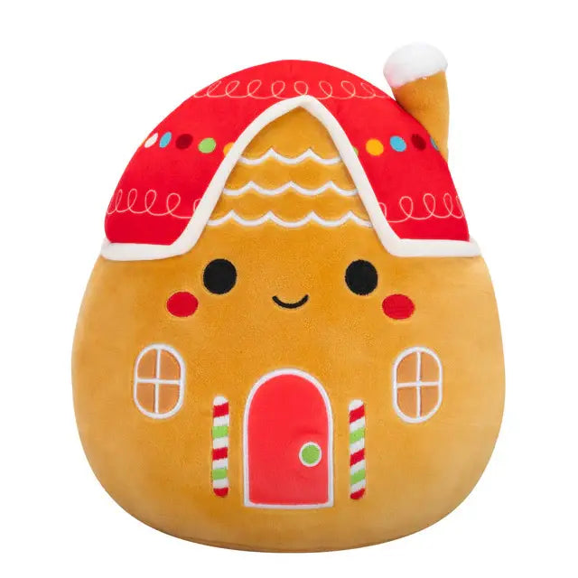 Plush Brown/Red Gingerbread House