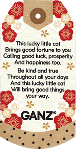 Plush White/Black/Cream Good Luck Cat