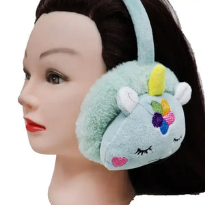 Kids Green Sleepy Eye Unicorn Ear Muffs