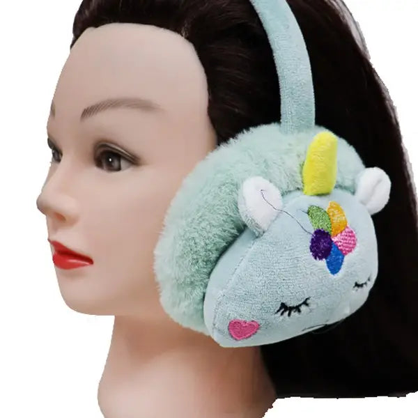 Kids Green Sleepy Eye Unicorn Ear Muffs