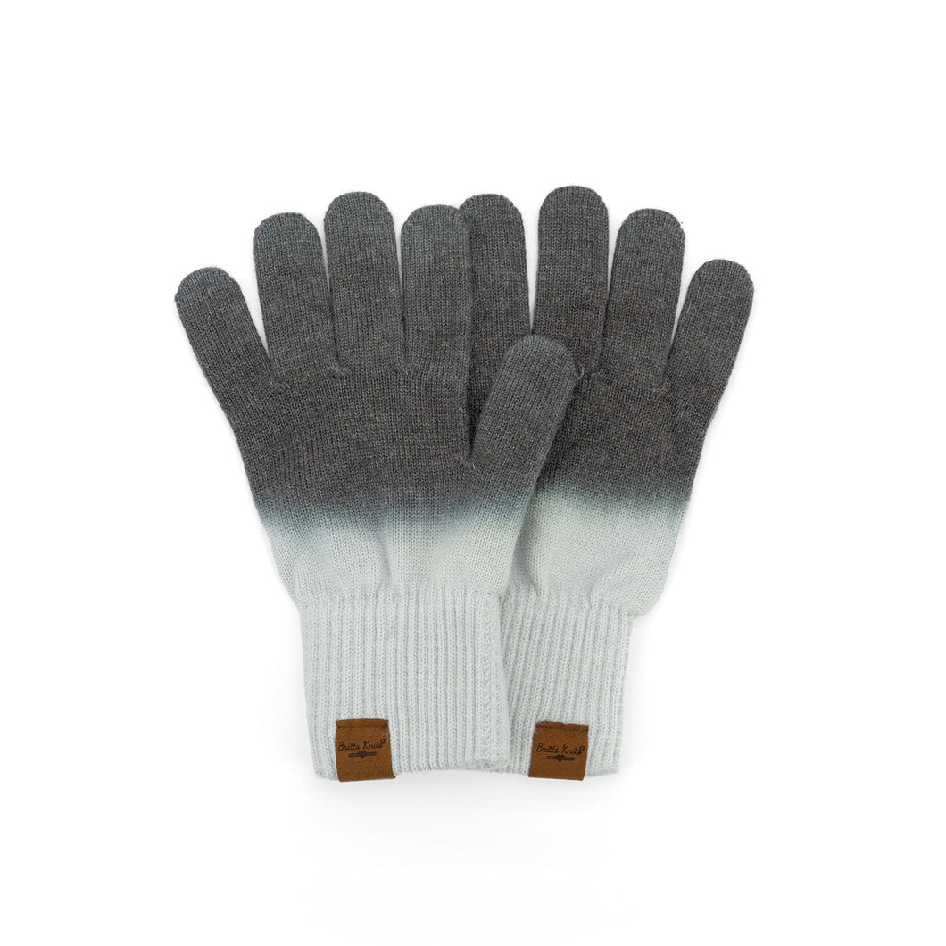 Ladies Grey Double Dip Knit Gloves