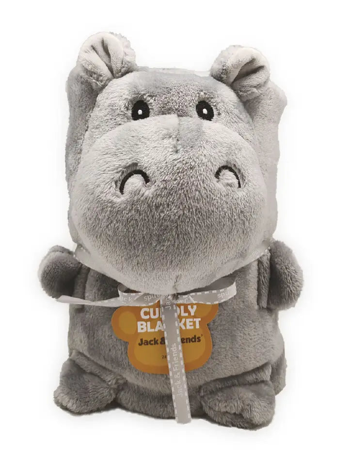 Plush Cuddly Hippo Blanket