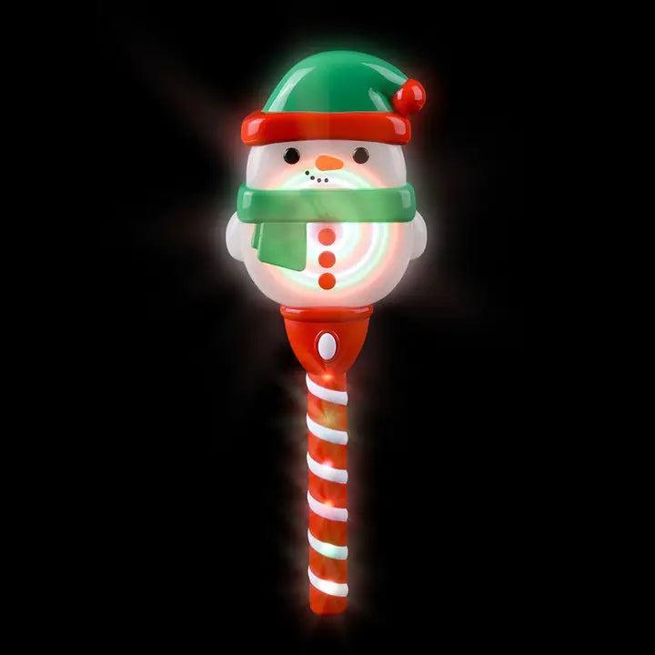 Light Up Red/ Green Swirl Snowman Wand